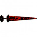 Faux écarteur pic dessin tacheté rouge et noir pour l'oreille acrylique FUPL 16