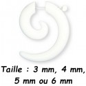 Faux écarteur spirale blanc pour l'oreille acrylique FUPL 27 WH