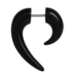 Faux écarteur pic courbé noir pour l'oreille acrylique FUPL 02