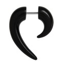 Faux écarteur pic courbé noir pour l'oreille acrylique FUPL 02 BK