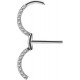 Bijou téton avec contour anneau 16 strass- barre 1,6 mm acier 316L SNC 17