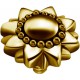 Embout motif fleur tournesol acier doré or fin pour barre 1,2 mm avec pas de vis interne 0,8 mm GPIA05