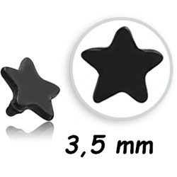 Embout plat acier noir étoile pour barre 1,2 mm avec pas de vis interne 0,8 mm BKINMST