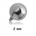 Boule acier 316L, pour barre 1,2 mm avec pas de vis interne 0,8 mm INMB