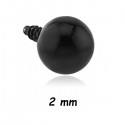 Boule acier noir, pour barre 1,2 mm avec pas de vis interne 0,8 mm INBKMB