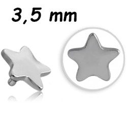 Embout plat acier 316L étoile pour barre 1,2 mm avec pas de vis interne 0,8 mm INMST