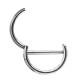 Bijou double pour téton avec contour anneau et chaines - barre 1,6 mm acier 316L SNC 18