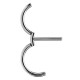 Bijou double pour téton avec contour anneau et chaines - barre 1,6 mm acier 316L SNC 18
