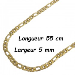 Chaine acier doré figaro 5 mm HC58D
