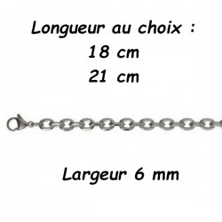 Bracelet acier forçat 6 mm DB 1618