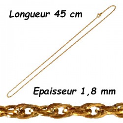 Chaine acier doré forçat triple 1,8 mm HC51A-F