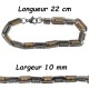 Bracelet acier et acier dore maillons ressorts 10 mm ENH30BI