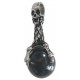 Pendentif tête de mort griffes avec boule noire acier PDT003