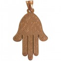 Pendentif talisman main de fatma avec oeil acier doré rose PDT018