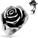 Bague en forme de rose acier Q8064