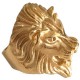 Bague tête de lion acier doré HBAT0658D