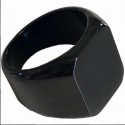 Bague chevalière carré simple à graver acier noir DBA2020