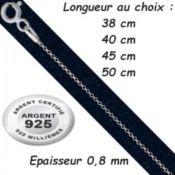 Chaine argent 925 maillons jaseron 0,8 mm CH 211