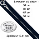 Chaine argent 925 maillons rolo jaseron 0,8 mm CH 211
