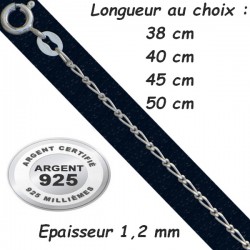 Chaine argent 925 maillons cheval 1,2 mm CH 56