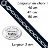 Chaine argent 925 maillons cheval diamantée 3 mm CH 35