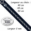 Chaine argent 925 maillons cheval diamantée 2 mm CH 17