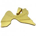 Pendentif Guadeloupe acier doré FPD04D