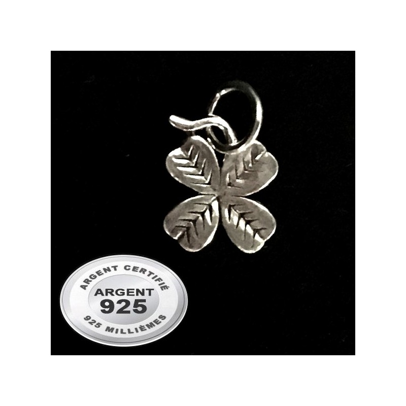 Pendentif trèfle à 4 feuilles porte bonheur argent 925 P 197 ...