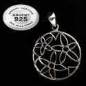 Pendentif 3 fleurs dans cercle argent 925 P 778