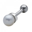 Bijou pour l'oreille acier 316L boule perle synthétique TIP 151