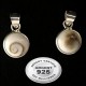 Pendentif médaillon pierre 10 mm shiva shell oeil de sainte Lucie argent 925 P 539