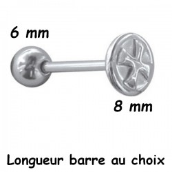 Barre 1,6 mm avec motif croix de fer / croix de malte, rond plat, acier 316L BLSD 2