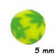 Boule acrylique jaune dessin feuilles vertes, à visser 1,6 mm UPD 62