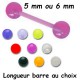 Barre 1,6 mm flexible et boules acrylique U.V. UBLF