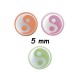 Boule acrylique U.V. fluorescent dessin yin yang à visser 1,6 mm UPD 31