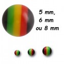 Boule acrylique couleur rasta, à visser 1,6 mm RAB