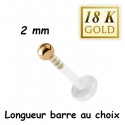 Labret Bioflex ® boule or 18 carats à clipper BO18LB 01