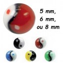 Boule acrylique symbole yin et yang, à visser 1,6 mm UYYB