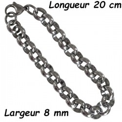 Bracelet acier anneaux jaseron rolo 8 mm DB 1552