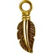 Accessoire charm plume pour personnaliser bijoux en acier doré or fin GPABH 12