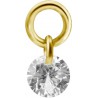 Accessoire charm strass rond pour personnaliser bijoux en acier doré or fin GPABH 11