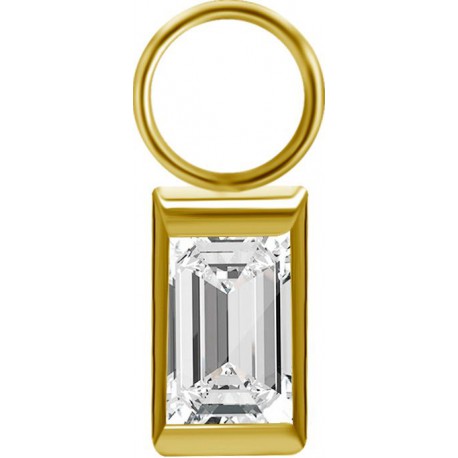 Accessoire charm strass rectangulaire pour personnaliser bijoux en acier doré or fin GPABH 10