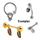 Accessoire charm 4 anneaux pour personnaliser bijoux en acier chirurgical ABH 16