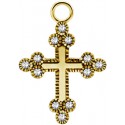 Accessoire charm croix gothique avec strass pour personnaliser bijoux en acier doré or fin GPABH 06