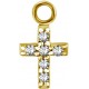 Accessoire charm croix avec 6 strass pour personnaliser bijoux en acier doré or fin GPABH 04