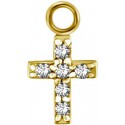 Accessoire charm croix avec 6 strass pour personnaliser bijoux en acier doré or fin GPABH 04