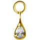 Accessoire charm strass forme goutte pour personnaliser bijoux en acier doré or fin GPABH 02