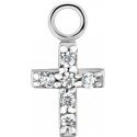 Accessoire charms croix avec 6 strass pour personnaliser bijoux en acier chirurgical ABH 04