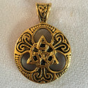 Pendentif amulette symbole celte la trinité acier doré HPD45D