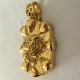 Pendentif plaque avec tête de tigre et griffes et crane acier doré HPD252